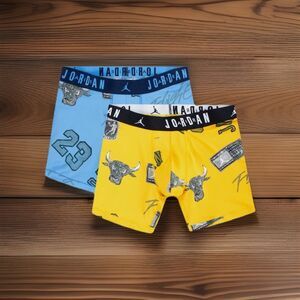 Jordan Flight Micro Dri-FIT Boxer Briefs Men’s S 2 Pack Blue Yellow